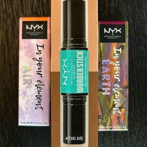 New NYX Set Lipstick & Wondersrick Air Earth In Your Element Peach Wine Purple